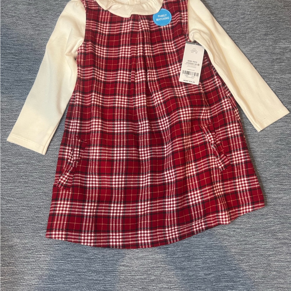 Toddler girls 24 months plaid dress set carters